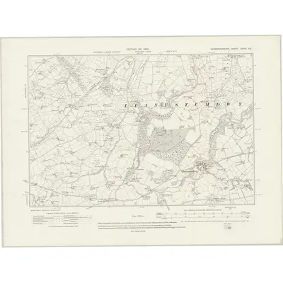 1913 Map of Caernarvonshire XXXIII.SE, 1920 Print