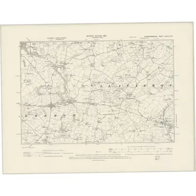 1899 Map of Caernarvonshire XXXIII.SW, 1901 Print