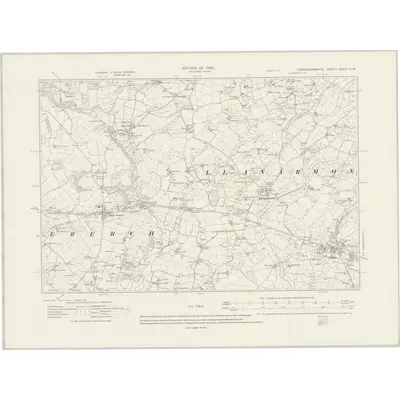 1913 Map of Caernarvonshire XXXIII.SW, 1920 Print