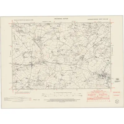 1948 Map of Caernarvonshire XXXIII.SW, 1953 Print