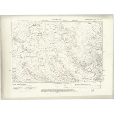1913 Map of Caernarvonshire XXXIV.NE, 1919 Print