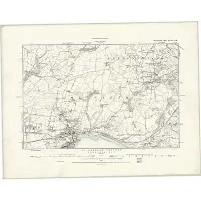 1887 Map of Caernarvonshire XXXIV.SW, 1888 Print