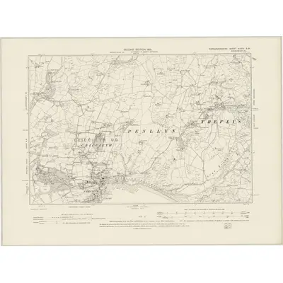 1899 Map of Caernarvonshire XXXIV.SW, 1901 Print