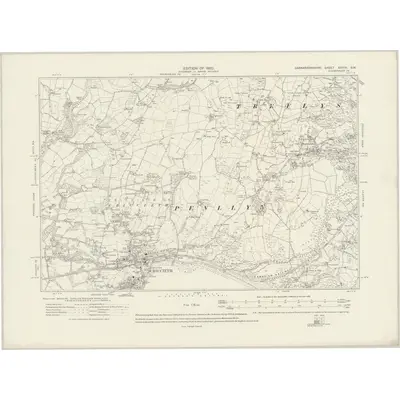1913 Map of Caernarvonshire XXXIV.SW, 1920 Print