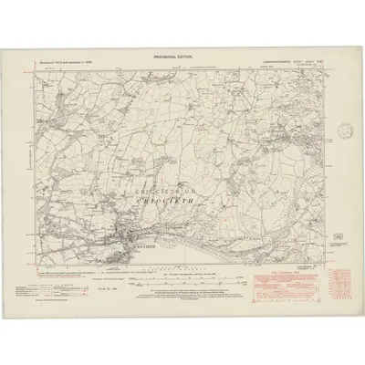 1938 Map of Caernarvonshire XXXIV.SW, 1948 Print