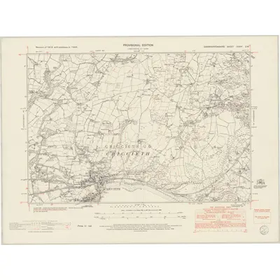 1949 Map of Caernarvonshire XXXIV.SW, 1954 Print