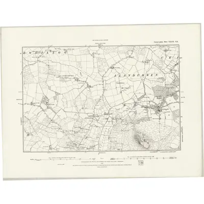 1888 Map of Caernarvonshire XXXIX.NE, 1889 Print