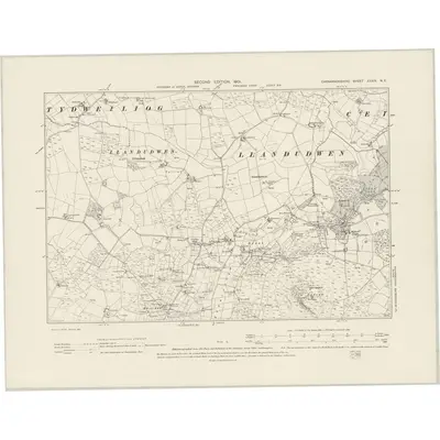 1899 Map of Caernarvonshire XXXIX.NE, 1901 Print