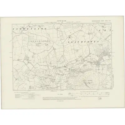 1914 Map of Caernarvonshire XXXIX.NE, 1919 Print