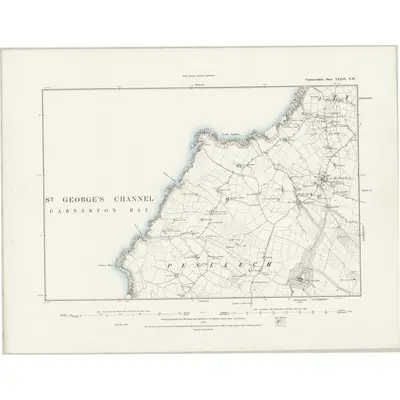 1888 Map of Caernarvonshire XXXIX.NW