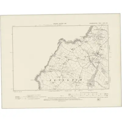 1899 Map of Caernarvonshire XXXIX.NW, 1901 Print