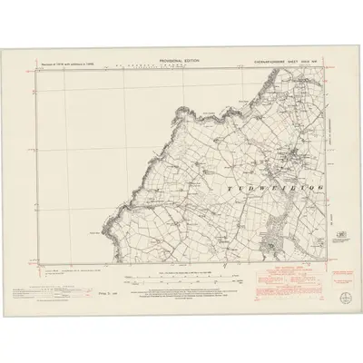 1949 Map of Caernarvonshire XXXIX.NW, 1953 Print