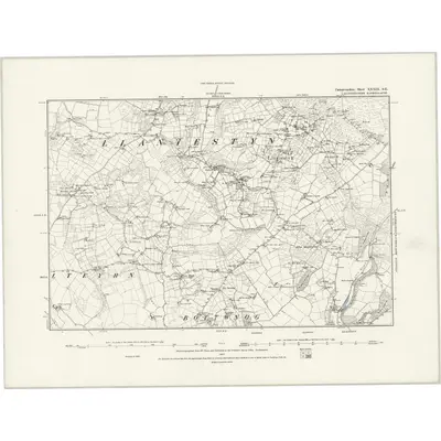 1888 Map of Caernarvonshire XXXIX.SE, 1889 Print