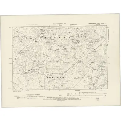 1899 Map of Caernarvonshire XXXIX.SE, 1901 Print