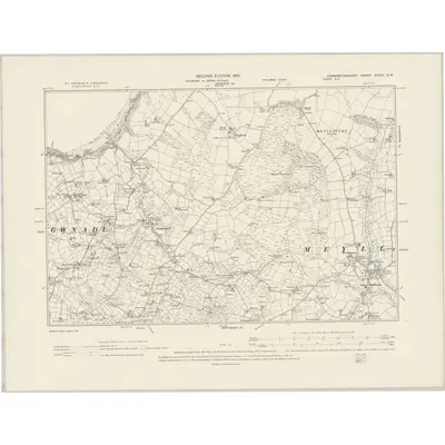 1899 Map of Caernarvonshire XXXIX.SW, 1901 Print