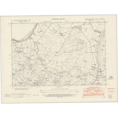 1949 Map of Caernarvonshire XXXIX.SW, 1953 Print