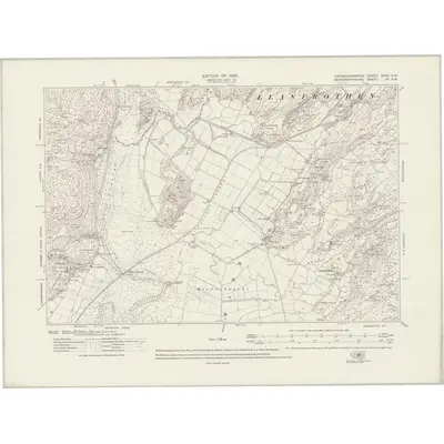 1913 Map of Caernarvonshire XXXV.NW, 1920 Print