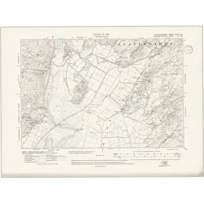 1913 Map of Caernarvonshire XXXV.NW, 1939 Print