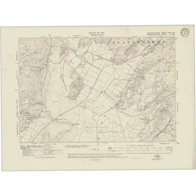 1913 Map of Caernarvonshire XXXV.NW, 1948 Print