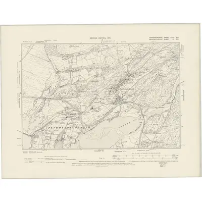1899 Map of Caernarvonshire XXXV.SW, 1901 Print