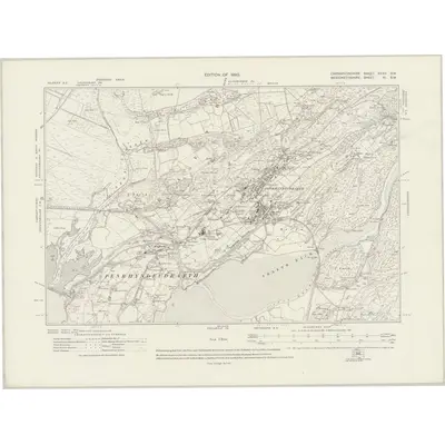 1913 Map of Caernarvonshire XXXV.SW, 1920 Print