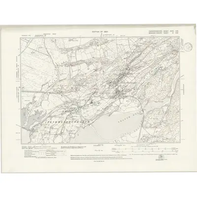 1913 Map of Caernarvonshire XXXV.SW, 1939 Print