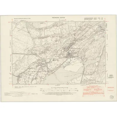 1949 Map of Caernarvonshire XXXV.SW, 1954 Print
