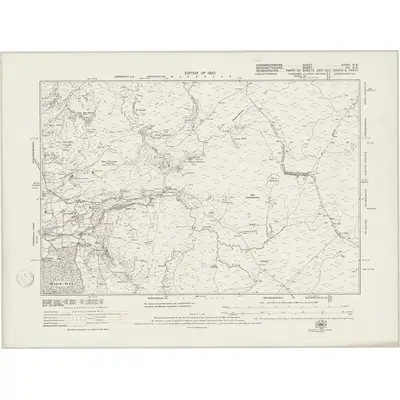 1914 Map of Caernarvonshire XXXVI.NE, 1947 Print