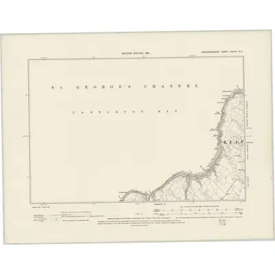 1899 Map of Caernarvonshire XXXVIII.SE, 1901 Print