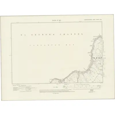 1914 Map of Caernarvonshire XXXVIII.SE, 1920 Print