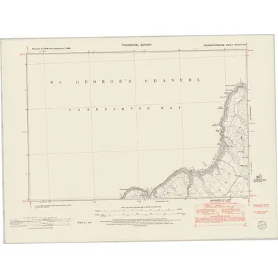 1949 Map of Caernarvonshire XXXVIII.SE, 1953 Print