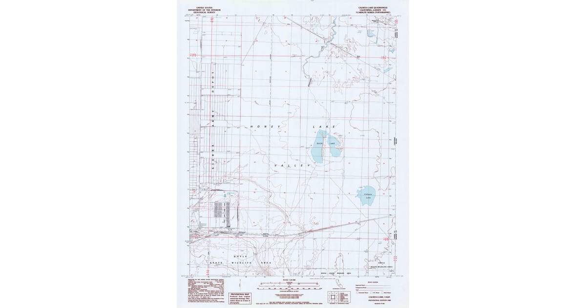 1988 Map of Calneva Lake, Lassen County, CA — High-Res | Pastmaps