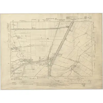 1900 Map of Cambridgeshire I.SE, 1905 Print