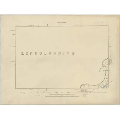 1886 Map of Cambridgeshire I.SW, 1887 Print