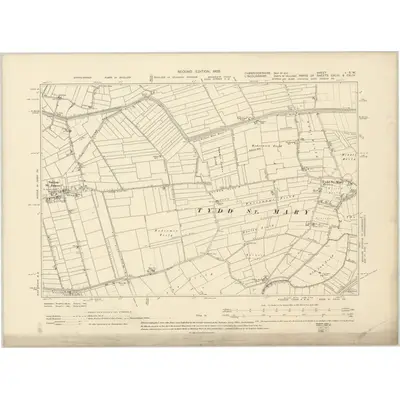 1900 Map of Cambridgeshire I.SW, 1905 Print