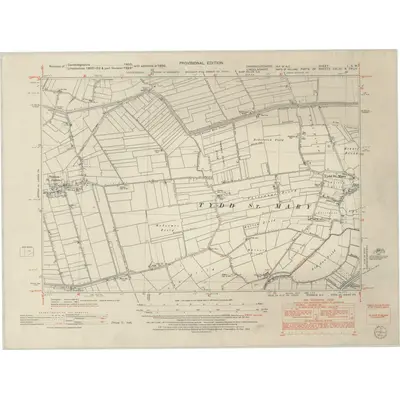 1950 Map of Cambridgeshire I.SW, 1952 Print