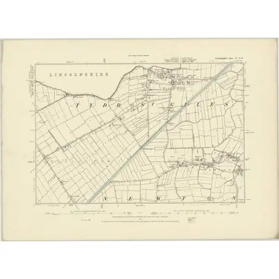 1886 Map of Cambridgeshire IV.NW, 1887 Print