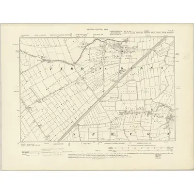 1900 Map of Cambridgeshire IV.NW, 1903 Print
