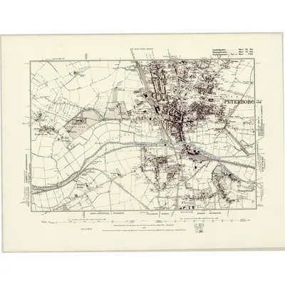1885 Map of Cambridgeshire IX.SE, 1888 Print