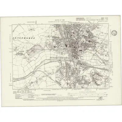 1924 Map of Cambridgeshire IX.SE, 1935 Print