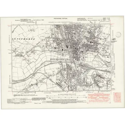 1938 Map of Cambridgeshire IX.SE, 1946 Print