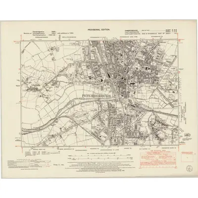 1950 Map of Cambridgeshire IX.SE, 1952 Print