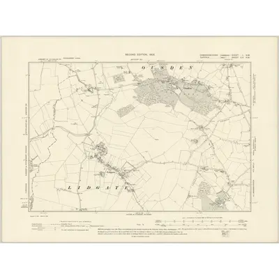 1901 Map of Cambridgeshire L.NW, 1903 Print