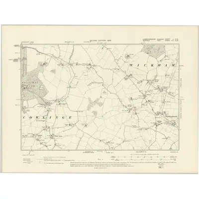 1901 Map of Cambridgeshire L.SW, 1903 Print