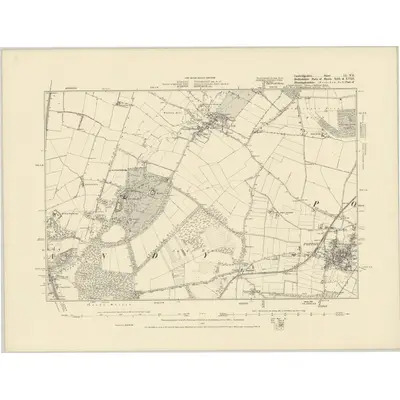 1881 Map of Cambridgeshire LI.NE, 1887 Print