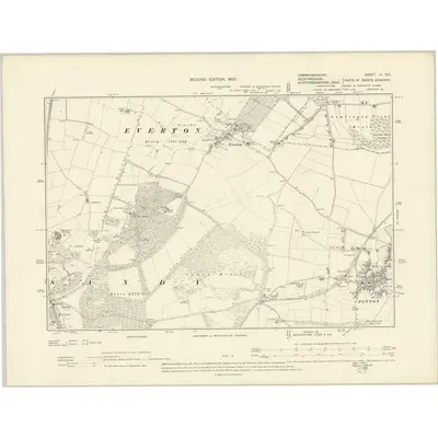 1900 Map of Cambridgeshire LI.NE, 1903 Print