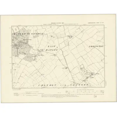 1900 Map of Cambridgeshire LII.NE, 1903 Print