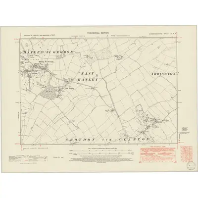 1947 Map of Cambridgeshire LII.NE, 1950 Print