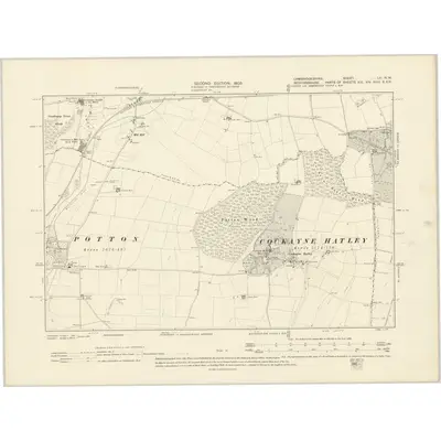 1900 Map of Cambridgeshire LII.NW, 1903 Print