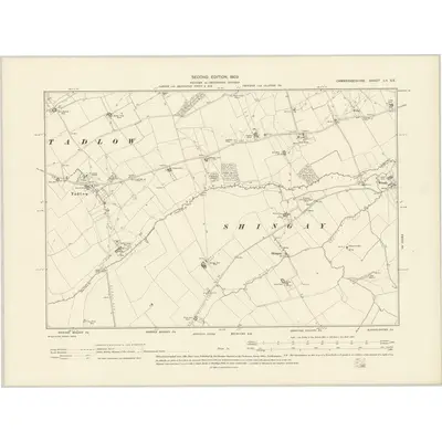 1900 Map of Cambridgeshire LII.SE, 1903 Print